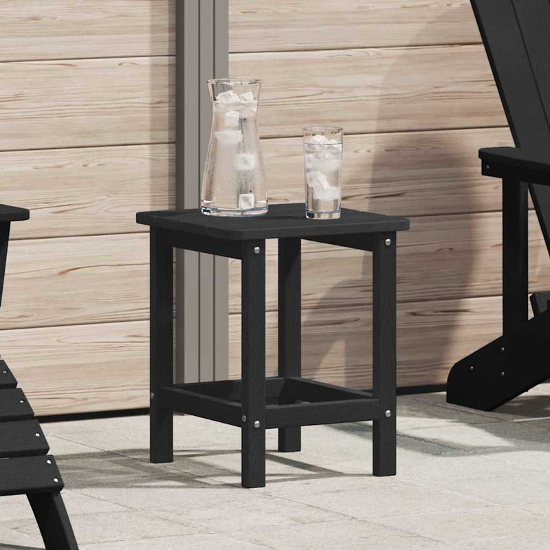 vidaXL Adirondack Oldalsó Asztal Fekete 38 x 38 x 46 cm HDPE
