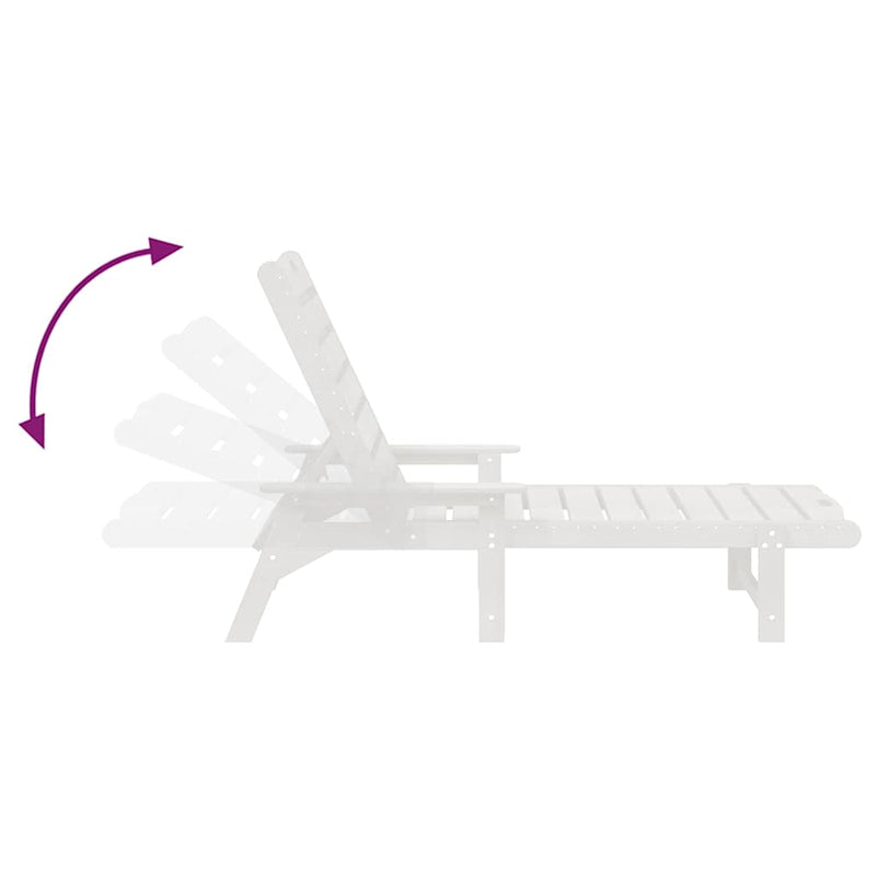 vidaXL Napozó Fehér 73.5 x 92 x 90 cm HDPE