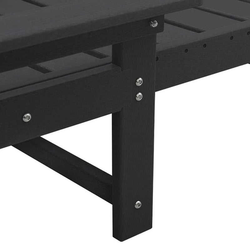 vidaXL Napozó Fekete 73.5 x 92 x 90 cm HDPE