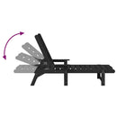 vidaXL Napozó Fekete 195,5 x 53 x 98,5 cm HDPE