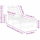 vidaXL Napozó Fekete 195,5 x 53 x 98,5 cm HDPE