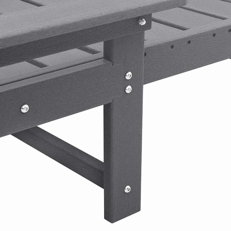 vidaXL Napozó Világosszürke 73.5 x 92 x 90 cm HDPE