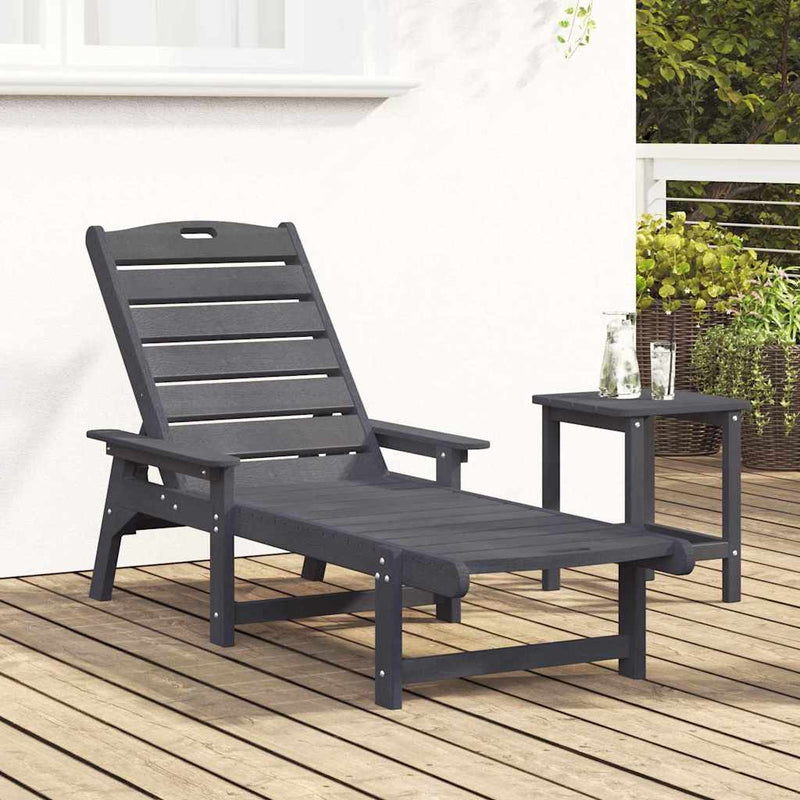 vidaXL Napozó Világosszürke 73.5 x 92 x 90 cm HDPE