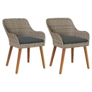 vidaXL Kerti Szék párnával 2 pcs Fekete 55 x 62,5 x 82cm polirattan