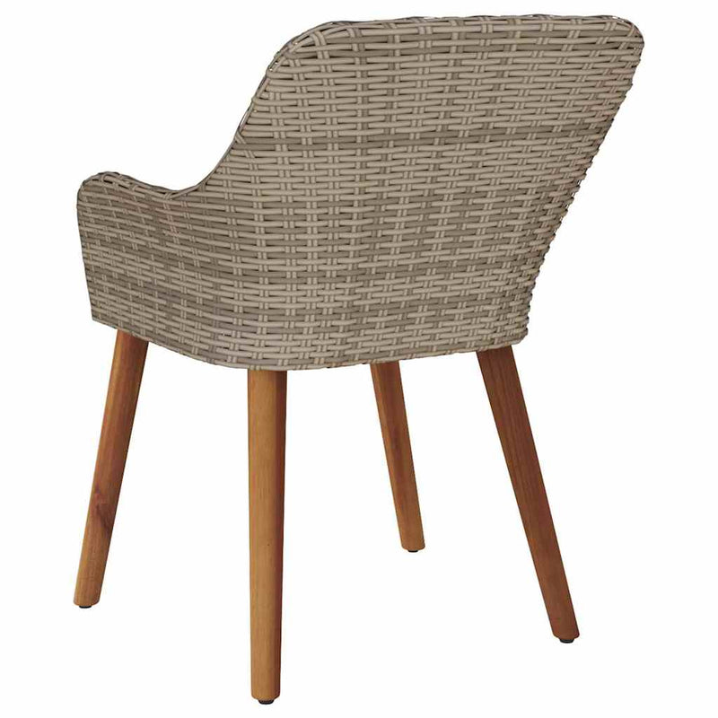 vidaXL Kerti Szék párnával 2 pcs Fekete 55 x 62,5 x 82cm polirattan