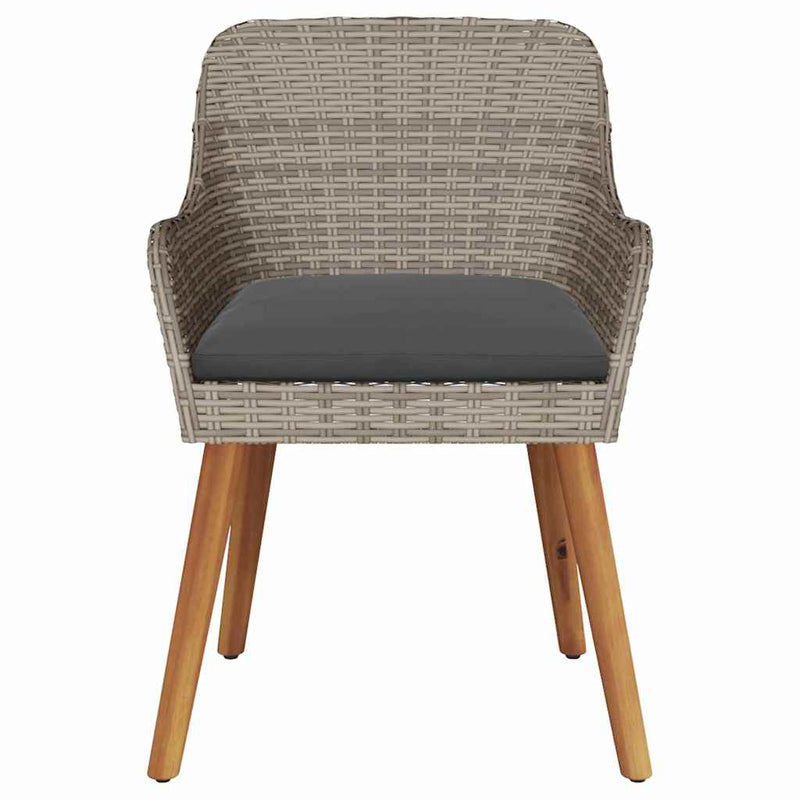 vidaXL Kerti Szék párnával 2 pcs Fekete 55 x 62,5 x 82cm polirattan
