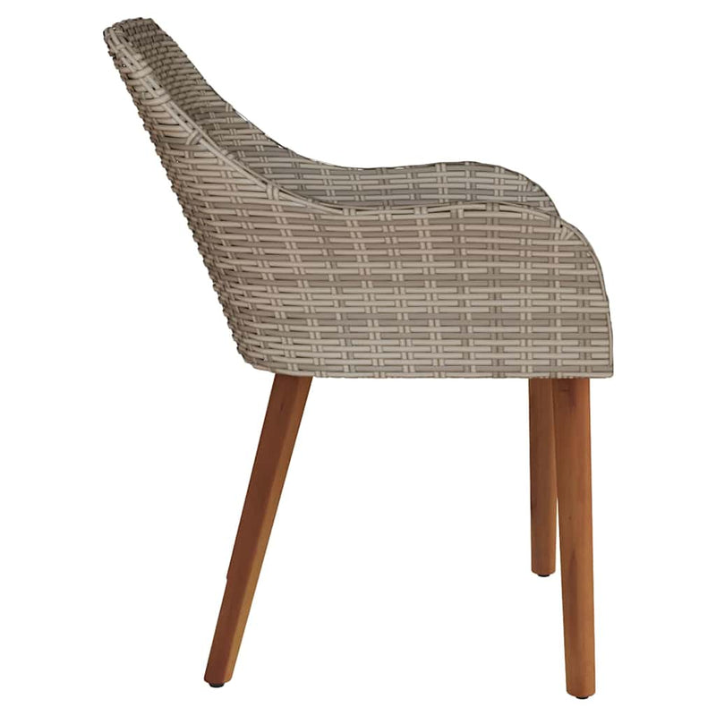 vidaXL Kerti Szék párnával 2 pcs Fekete 55 x 62,5 x 82cm polirattan