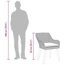 vidaXL Kerti Szék párnával 2 pcs Fekete 55 x 62,5 x 82cm polirattan