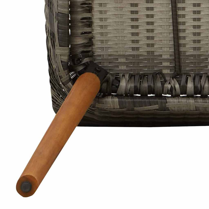 vidaXL Kerti Szék párnával 2 pcs Szürke 55 x 62,5 x 82cm polirattan