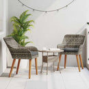 vidaXL Kerti Szék párnával 2 pcs Szürke 62.5 x 55 x 82 cm polirattan