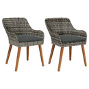 vidaXL Kerti Szék párnával 2 pcs Szürke 62.5 x 55 x 82 cm polirattan