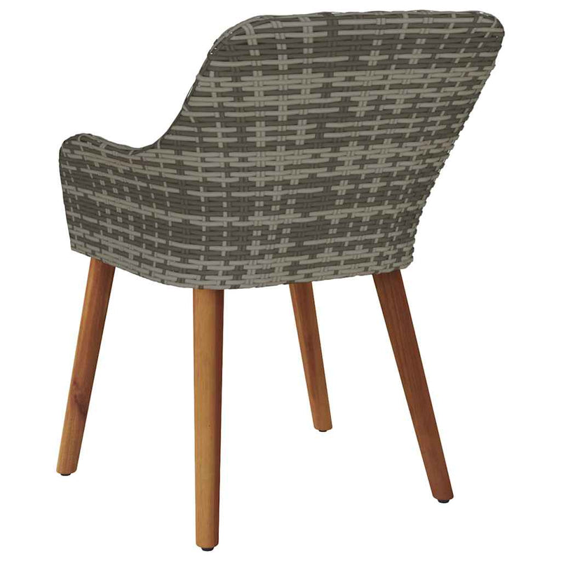 vidaXL Kerti Szék párnával 2 pcs Szürke 55 x 62,5 x 82cm polirattan