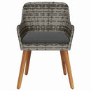 vidaXL Kerti Szék párnával 2 pcs Szürke 62.5 x 55 x 82 cm polirattan
