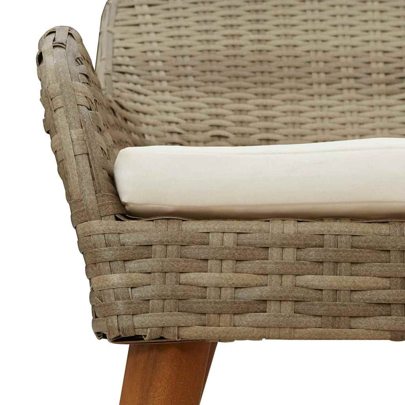 vidaXL Kerti Szék párnával 2 pcs Bézs 55 x 62,5 x 82cm polirattan