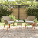 vidaXL Kerti Szék párnával 2 pcs Bézs 62.5 x 55 x 82 cm polirattan