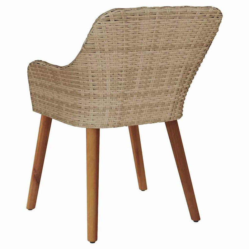 vidaXL Kerti Szék párnával 2 pcs Bézs 55 x 62,5 x 82cm polirattan