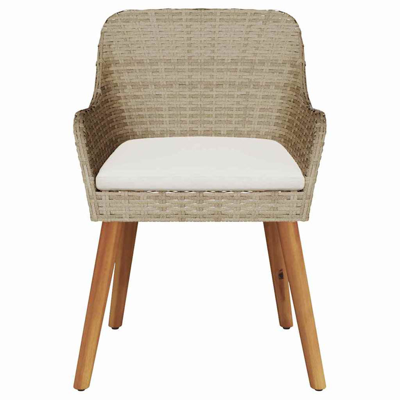 vidaXL Kerti Szék párnával 2 pcs Bézs 55 x 62,5 x 82cm polirattan