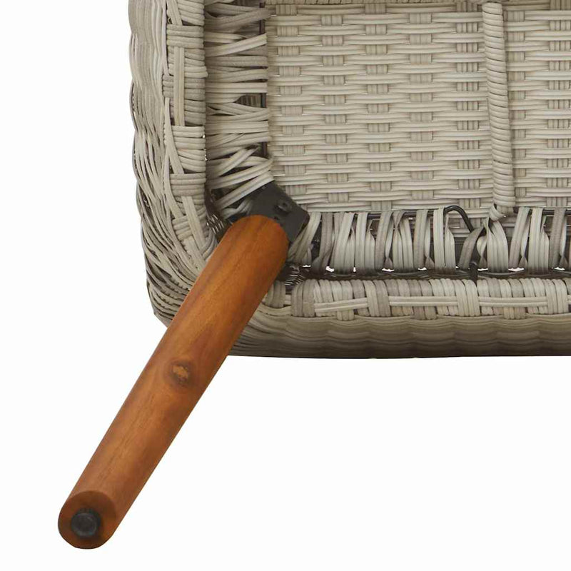vidaXL Kerti Szék 2 pcs Világosszürke 55 x 62,5 x 82cm polirattan