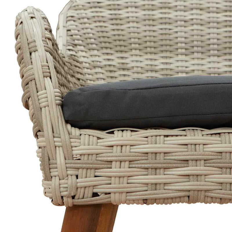 vidaXL Kerti Szék 2 pcs Világosszürke 55 x 62,5 x 82cm polirattan