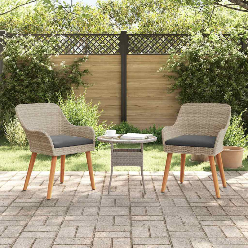 vidaXL Kerti Szék 2 pcs Világosszürke 55 x 62,5 x 82cm polirattan