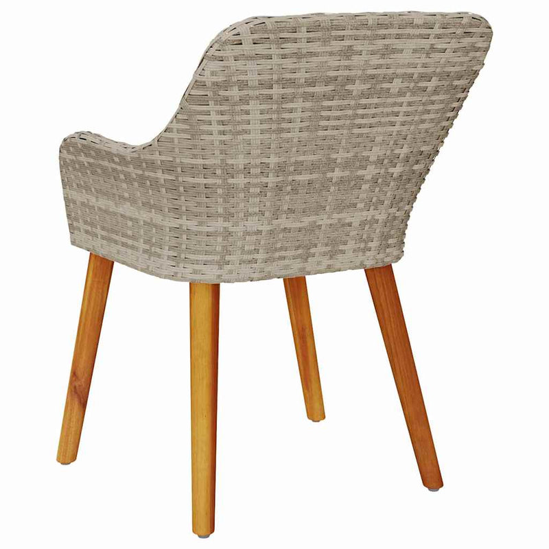 vidaXL Kerti Szék 2 pcs Világosszürke 55 x 62,5 x 82cm polirattan