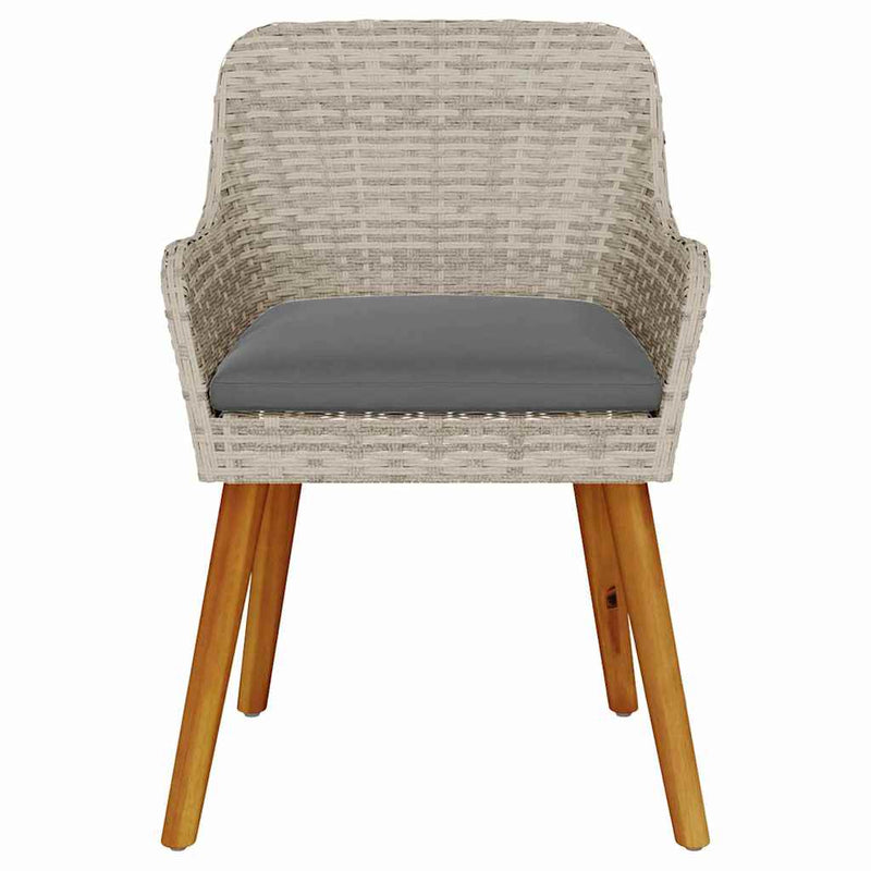 vidaXL Kerti Szék 2 pcs Világosszürke 55 x 62,5 x 82cm polirattan