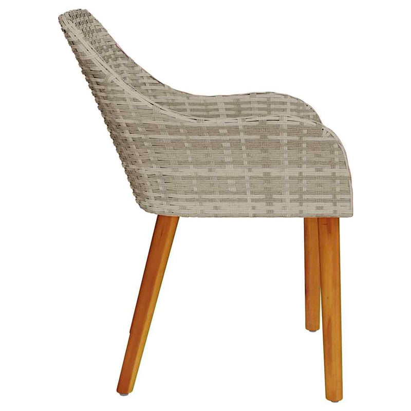 vidaXL Kerti Szék 2 pcs Világosszürke 55 x 62,5 x 82cm polirattan