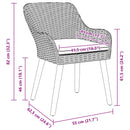 vidaXL Kerti Szék 2 pcs Világosszürke 62.5 x 55 x 82 cm polirattan