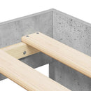 vidaXL Ágykeret fiókkal tárolóval Beton Szürke 100 x 200 cm Faanyag
