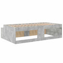 vidaXL Ágykeret fiókkal tárolóval Beton Szürke 100 x 200 cm Faanyag