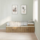 vidaXL Ágykeret fiókkal ajtóval Artisan tölgy 100 x 200 cm Szerelt Fa