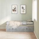 vidaXL Ágykeret fiókkal tárolóval Beton Szürke 90 x 200 cm Faanyag