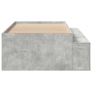 vidaXL Ágykeret fiókkal tárolóval Beton Szürke 90 x 200 cm Faanyag