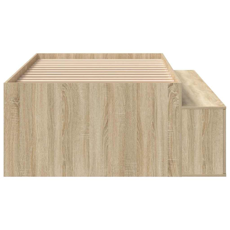 vidaXL Ágykeret tárolóval tárolóval sonoma tölgy 80 x 200 cm Faanyag