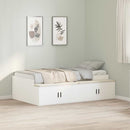 vidaXL Ágykeret fiókkal tárolóval ajtóval Fehér 90 x 190 cm Szerelt Fa