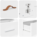 vidaXL Ágykeret fejtámlával fiókkal Fehér 100 x 200 cm Faanyag