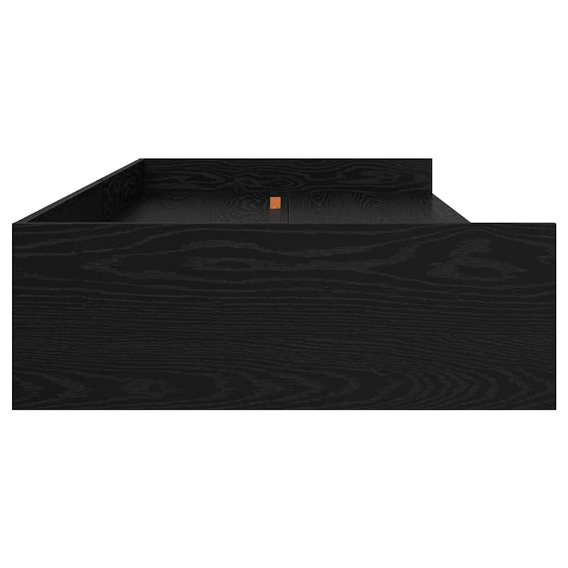vidaXL Ágykeret tárolóval fiókkal Fekete tölgy 100 x 200 cm Faanyag