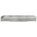 vidaXL Ágykeret fejtámlával fiókkal Beton Szürke 98.5 x 200 cm Faanyag