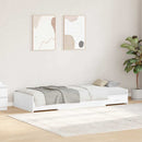 vidaXL Ágykeret fejtámlával fiókkal Fehér 90 x 200 cm Faanyag