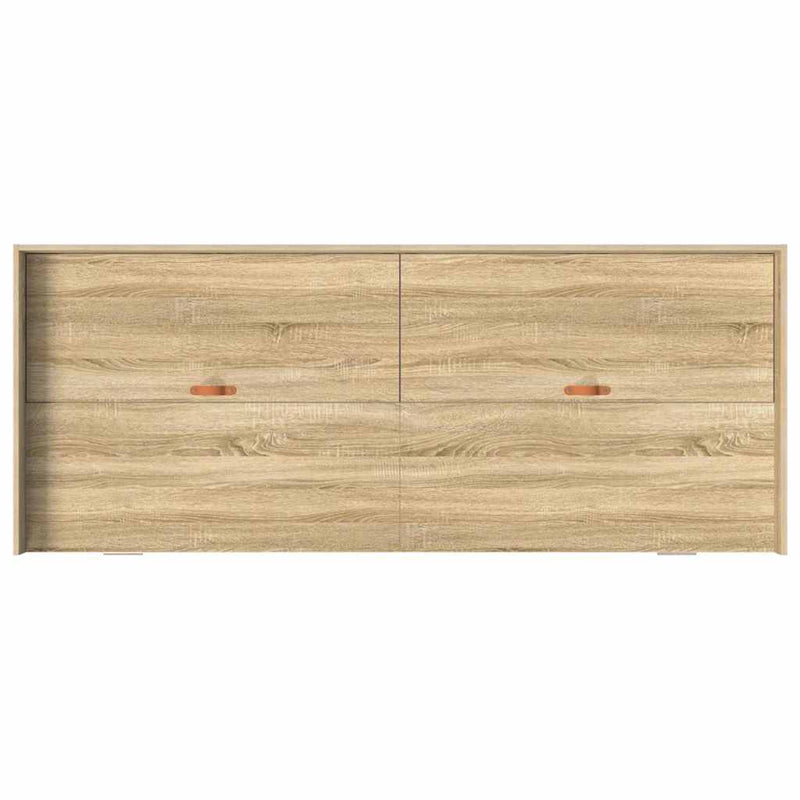 vidaXL Ágykeret fejtámlával fiókkal Sonoma tölgy 90 x 200 cm Faanyag