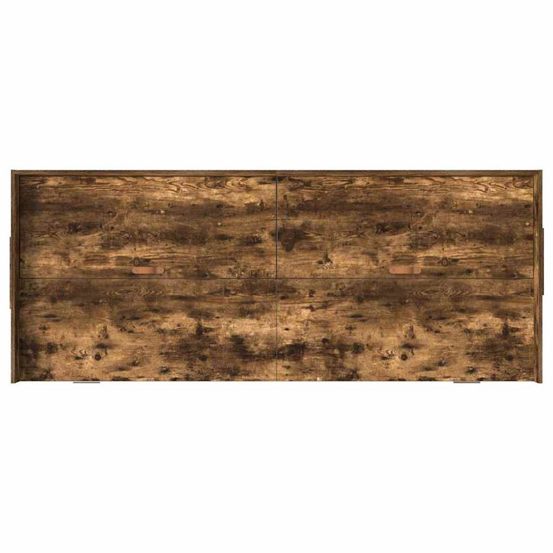 Ágykeret tárolóval fejtámlával Füstölt tölgy 80 x 200 cm Faanyag