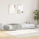 vidaXL Ágykeret fejtámlával fiókkal Szürke Sonoma 80 x 200 cm Faanyag