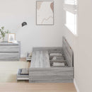 vidaXL Ágykeret fejtámlával fiókkal Szürke Sonoma 80 x 200 cm Faanyag