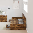 vidaXL Ágykeret fejtámlával fiókkal Öreg fa 80 x 200 cm Faanyag