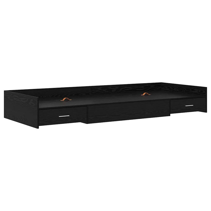vidaXL Ágykeret tárolóval fejtámlával Fekete tölgy 80 x 200 cm Faanyag