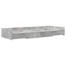 vidaXL Ágykeret fejtámlával fiókkal Beton Szürke 90 x 190 cm Faanyag