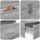 vidaXL Ágykeret fejtámlával fiókkal Szürke Sonoma 80 x 200 cm Faanyag