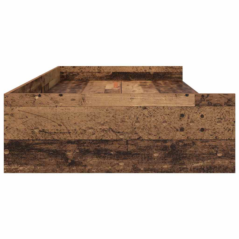 Ágykeret tárolóval fejtámlával fiókkal Öreg fa 80 x 200 cm Faanyag