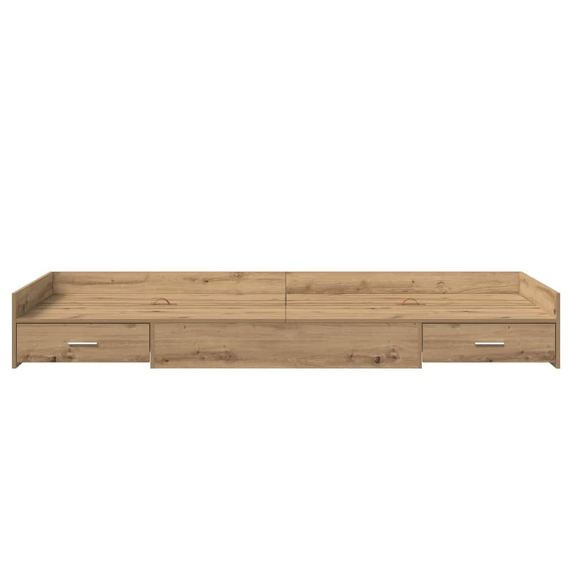 vidaXL Ágykeret tárolóval fiókkal Artisan tölgy 80 x 200 cm Faanyag