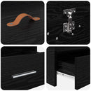 vidaXL Ágykeret fejtámlával fiókkal Fekete tölgy 70 x 190 cm Faanyag